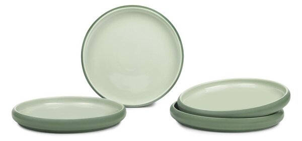 Zelené taniere v súprave 4 ks z kameniny ø 22 cm Aura Rondo – Selection