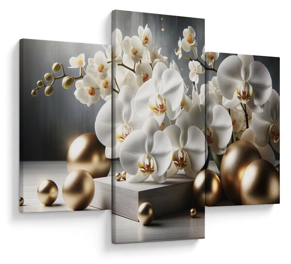 Obraz - Orchidea a zlaté gule (90x60 cm)