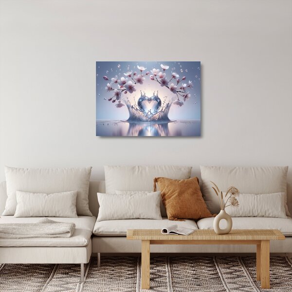 Sklenený obraz - Diamantové srdce (70x50 cm)