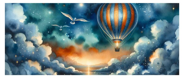 Obraz - Lietať nočnou oblohou (120x50 cm)