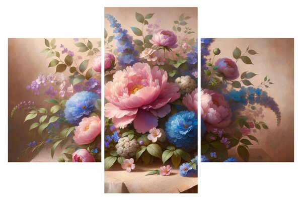Obraz - Stôl plný kvetov (90x60 cm)
