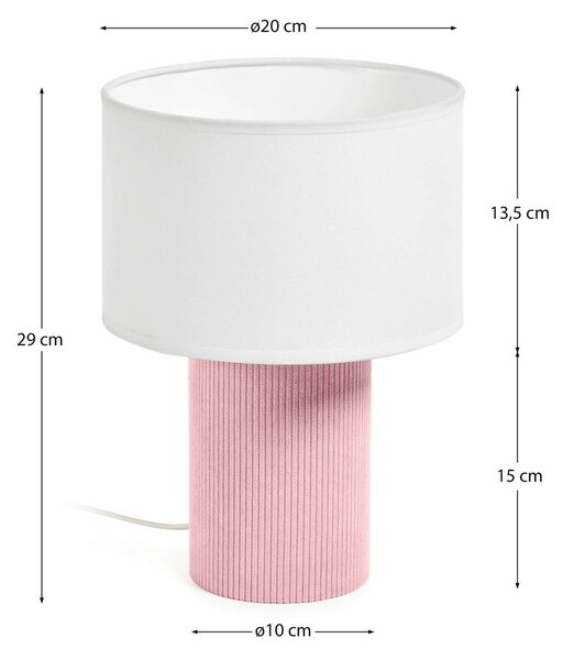 Biela/svetloružová detská lampička Bianella – Kave Home