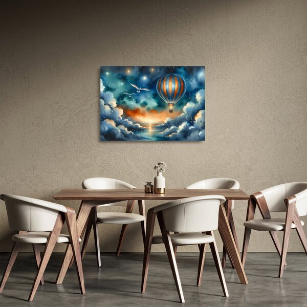 Sklenený obraz - Lietať nočnou oblohou (70x50 cm)