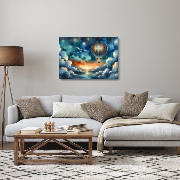 Sklenený obraz - Lietať nočnou oblohou (70x50 cm)