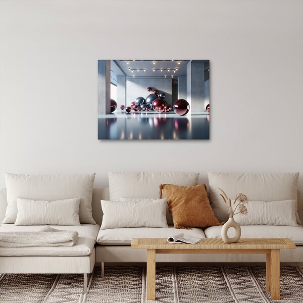 Obraz - 3D priestor s guľami II. (70x50 cm)