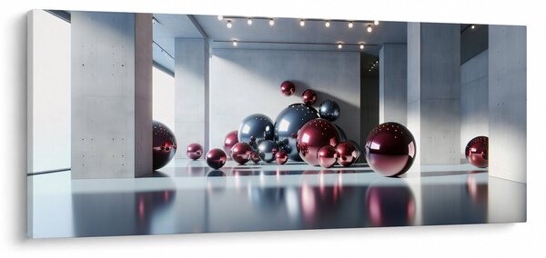 Obraz - 3D priestor s guľami II. (120x50 cm)