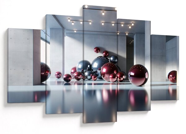 Obraz - 3D priestor s guľami II. (150x105 cm)
