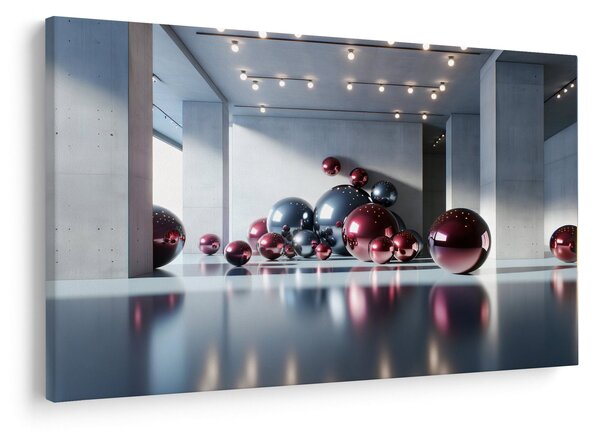 Obraz - 3D priestor s guľami II. (90x60 cm)