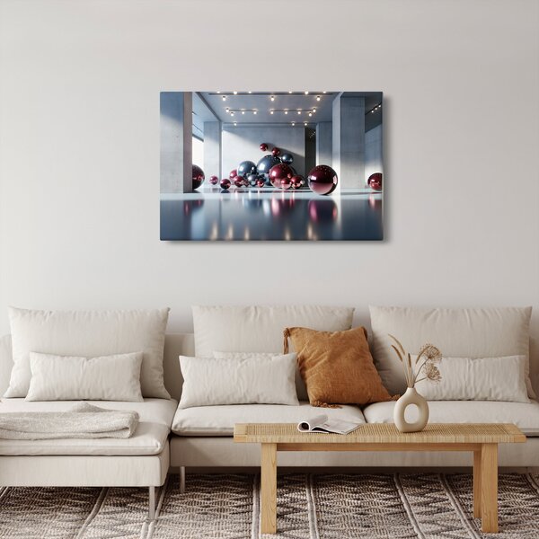 Obraz - 3D priestor s guľami II. (90x60 cm)