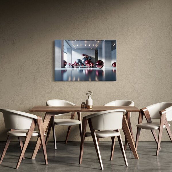 Obraz - 3D priestor s guľami II. (90x60 cm)