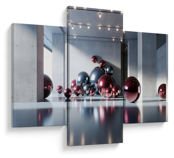 Obraz - 3D priestor s guľami II. (90x60 cm)