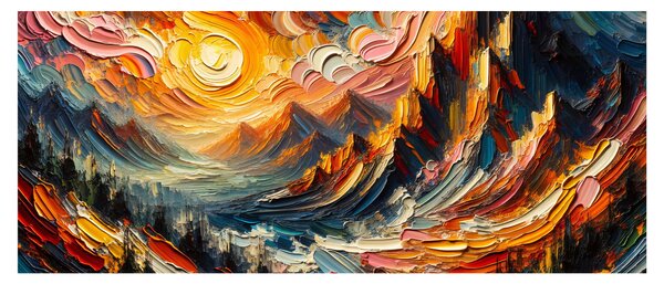 Obraz - Hory zalité slnkom (120x50 cm)