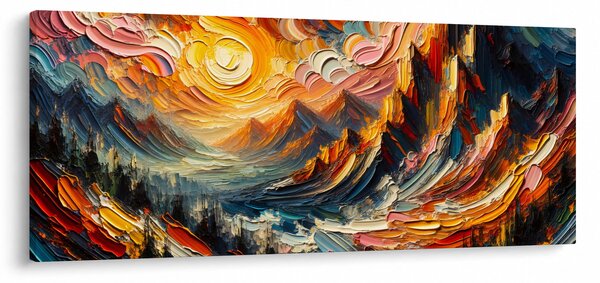 Obraz - Hory zalité slnkom (120x50 cm)