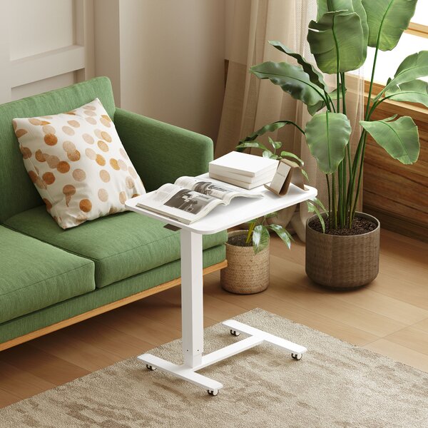 HOMCOM Výškovo nastaviteľný stôl na notebook 65 x 70-110 x 48 cm biely