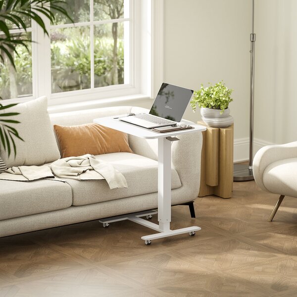 HOMCOM Výškovo nastaviteľný stôl na notebook 65 x 70-110 x 48 cm biely