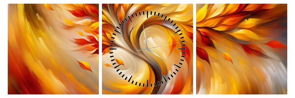 Obraz - Jesenný strom (s hodinami) (90x30 cm)