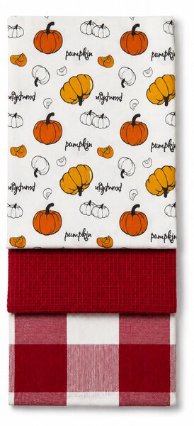 Sendia Textil Kuchynské utierky 3 Set PUMPKIN