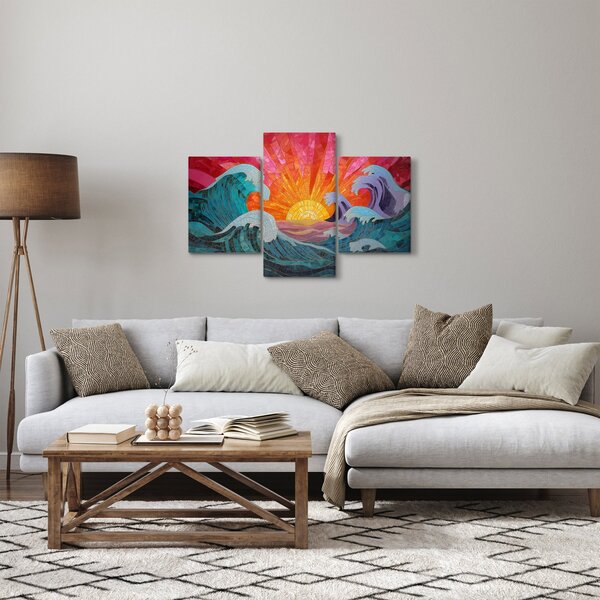 Obraz - Mozaika vĺn (90x60 cm)
