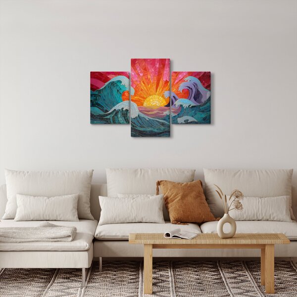 Obraz - Mozaika vĺn (90x60 cm)