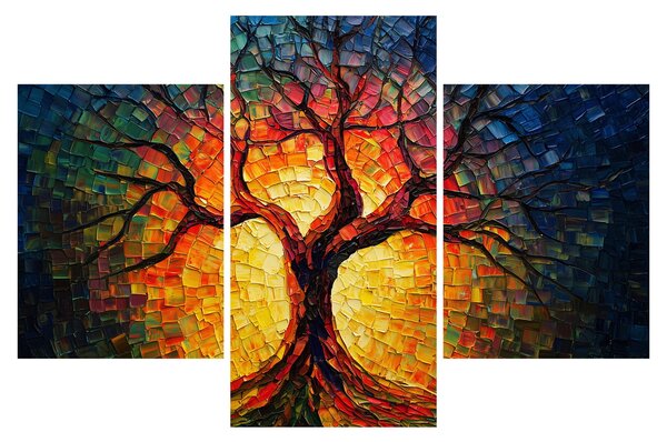 Obraz - Strom života v mozaike (90x60 cm)