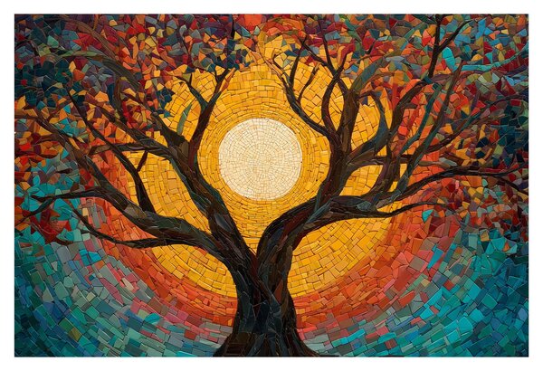 Obraz - Slnko v korune stromu života (90x60 cm)