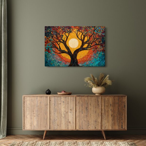 Obraz - Slnko v korune stromu života (90x60 cm)