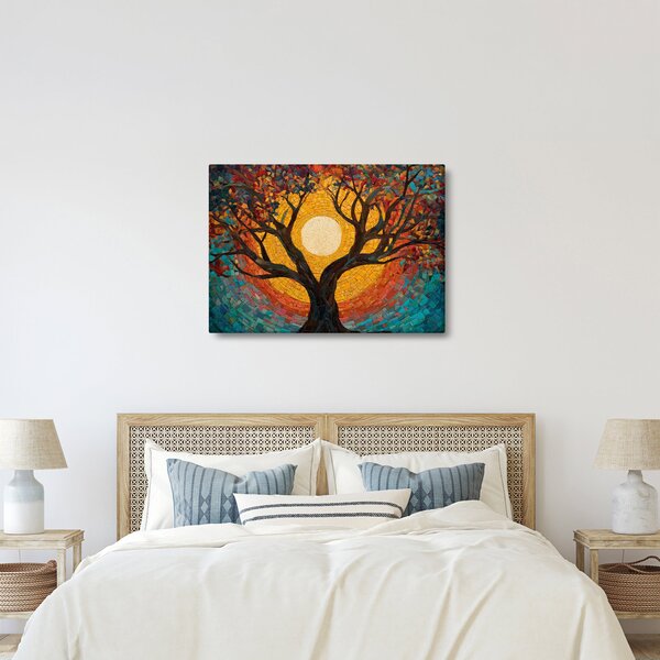 Obraz - Slnko v korune stromu života (70x50 cm)