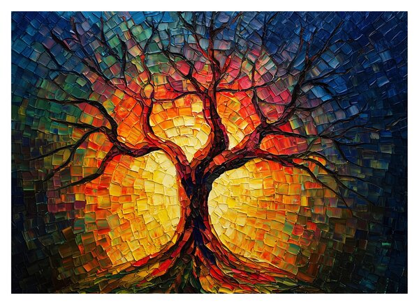 Obraz - Strom života v mozaike (70x50 cm)