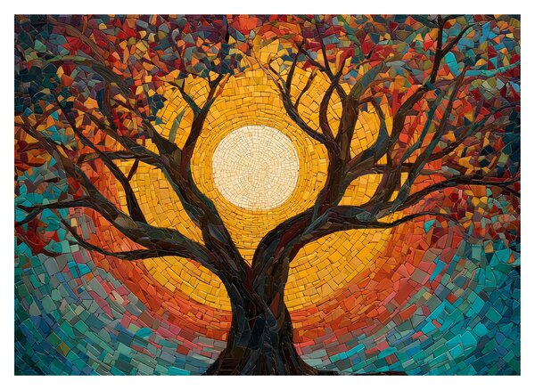Obraz - Slnko v korune stromu života (70x50 cm)