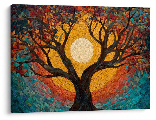 Obraz - Slnko v korune stromu života (70x50 cm)