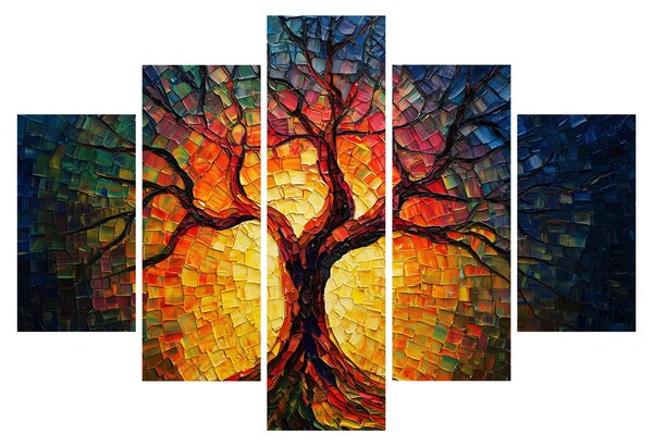 Obraz - Strom života v mozaike (150x105 cm)