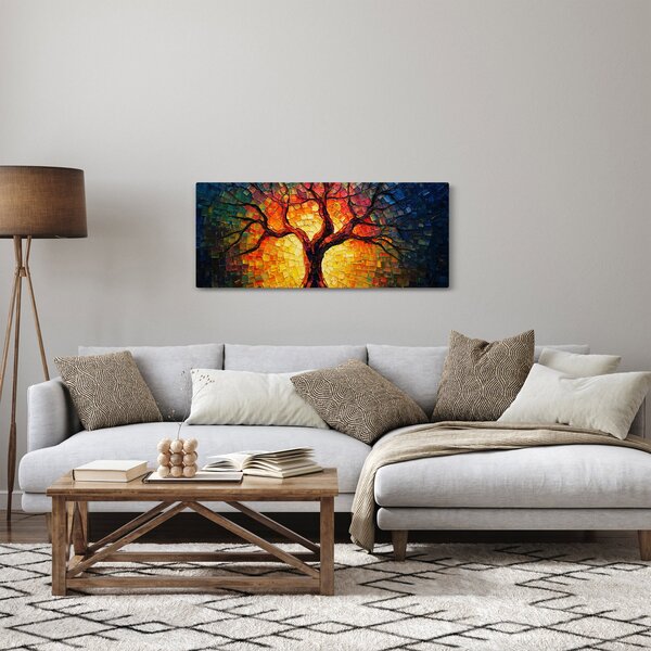 Obraz - Strom života v mozaike (120x50 cm)