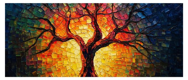 Obraz - Strom života v mozaike (120x50 cm)