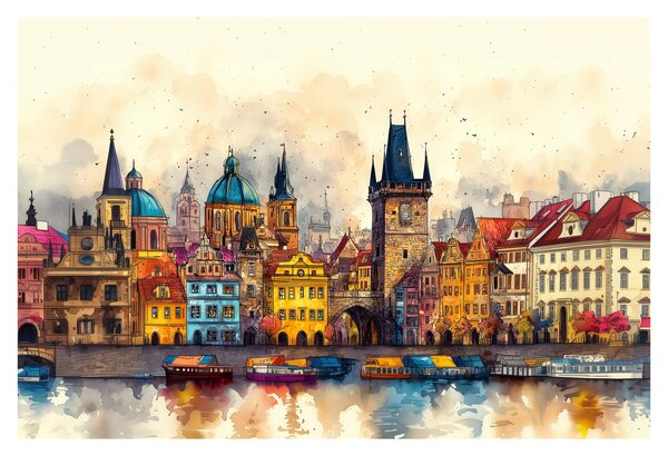 Obraz - Jeseň v maľovanom meste (90x60 cm)
