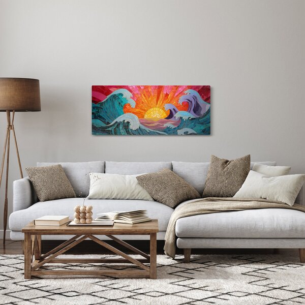 Obraz - Mozaika vĺn (120x50 cm)
