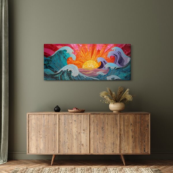 Obraz - Mozaika vĺn (120x50 cm)