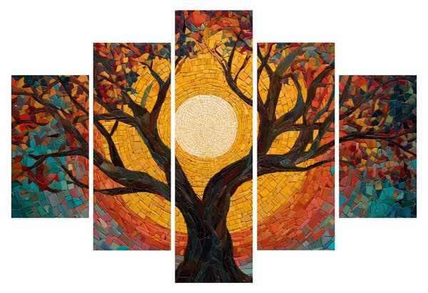 Obraz - Slnko v korune stromu života (150x105 cm)