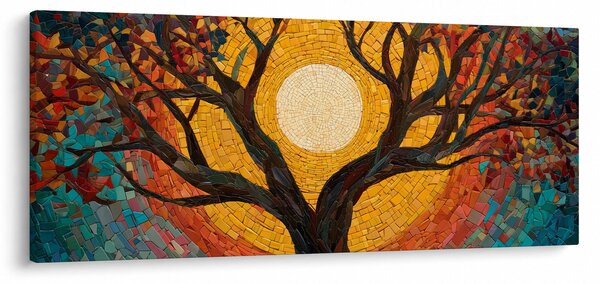 Obraz - Slnko v korune stromu života (120x50 cm)