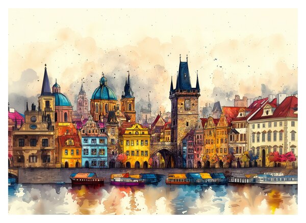 Obraz - Jeseň v maľovanom meste (70x50 cm)
