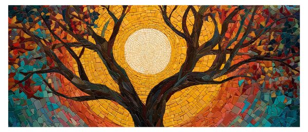 Obraz - Slnko v korune stromu života (120x50 cm)