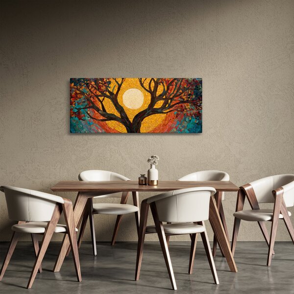 Obraz - Slnko v korune stromu života (120x50 cm)