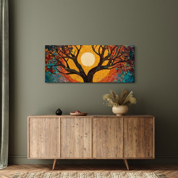 Obraz - Slnko v korune stromu života (120x50 cm)