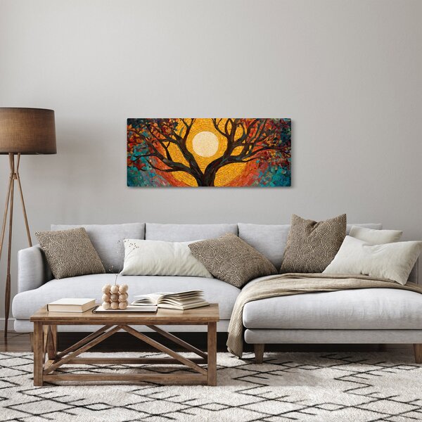 Obraz - Slnko v korune stromu života (120x50 cm)