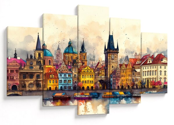 Obraz - Jeseň v maľovanom meste (150x105 cm)