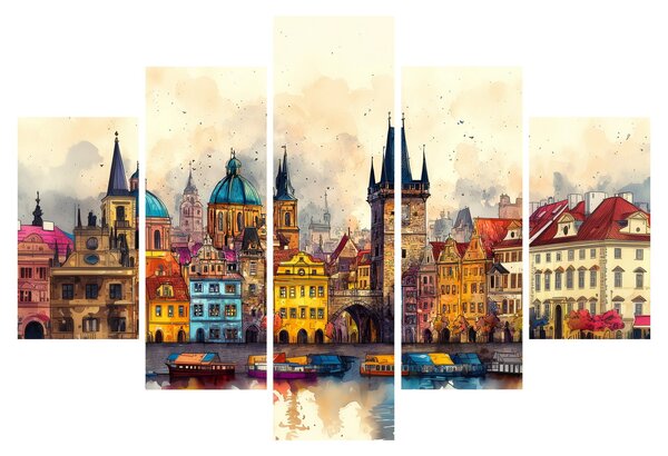 Obraz - Jeseň v maľovanom meste (150x105 cm)