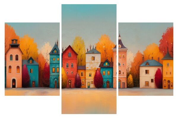 Obraz - Jesenná dedina (90x60 cm)