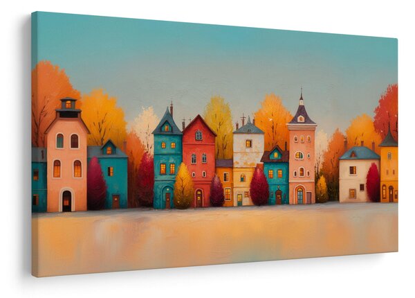 Obraz - Jesenná dedina (90x60 cm)
