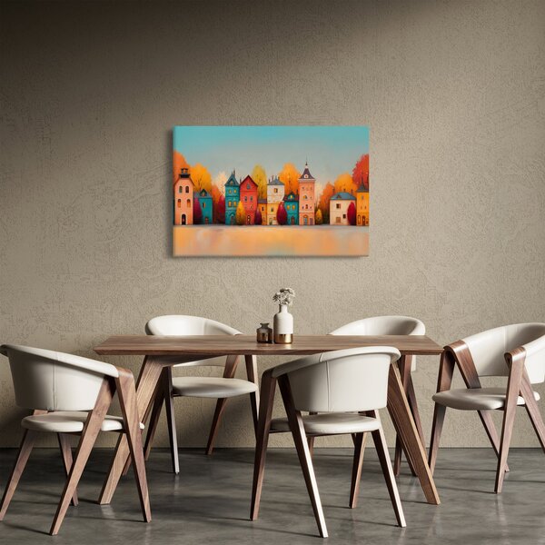 Obraz - Jesenná dedina (90x60 cm)