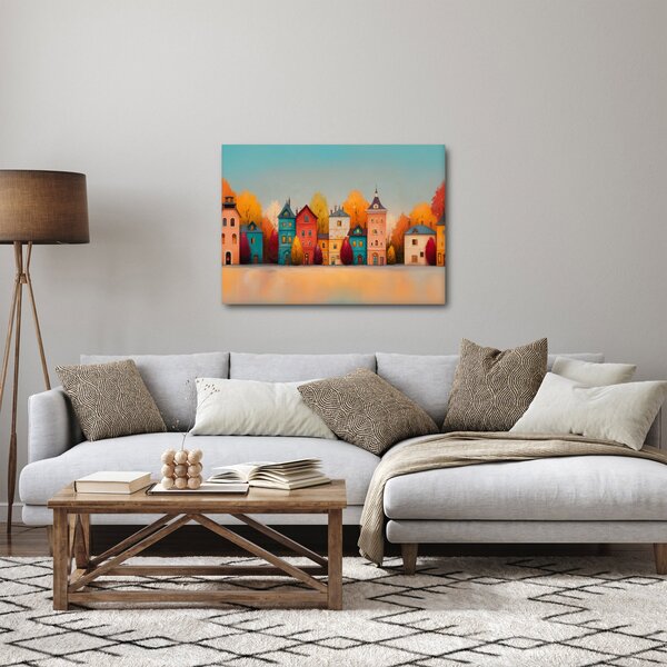 Obraz - Jesenná dedina (70x50 cm)
