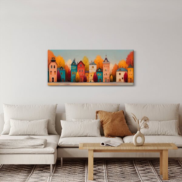 Obraz - Jesenná dedina (120x50 cm)
